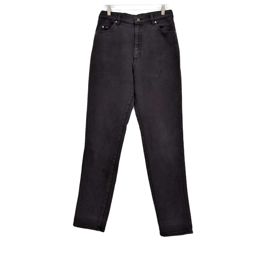 Vintage Lee High-Rise Taper Leg Mom Jeans Womens size 30 x 34 Washed Black - Picture 3 of 13
